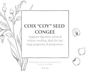Coix seed congee label
