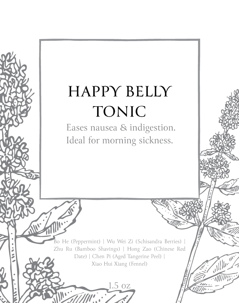 Happy Belly Tonic Label