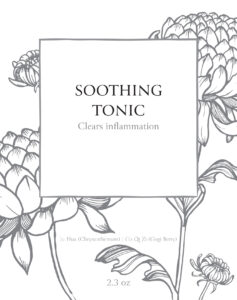 image of Soothing tonic label. Chrysanthemum tea